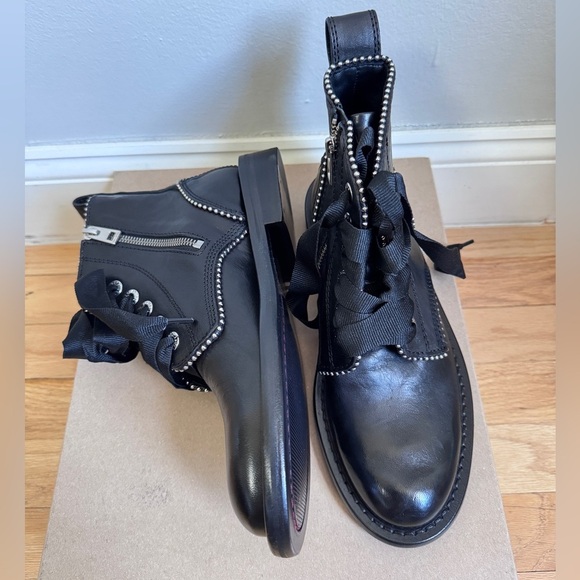 NWT Zadig & Voltaire Laureen Roma Round Toe Leather Low-Heel Boots Sz 38 - Picture 3 of 16